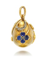 A JEWELLED GOLD EGG PENDANT, ST PETERSBURG, 1899-1903