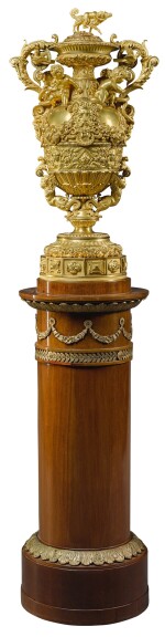 A LOUIS-PHILIPPE GILT-BRONZE MOUNTED COVERED VASE, CIRCA 1840, BY THOMIRE & CIE