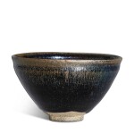 A Jian silver-streaked 'hare's fur' temmoku bowl, Southern Song dynasty 南宋 建窰銀兔毫黑釉天目茶盞