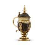 A 17th century silver-gilt-mounted coconut tankard, unmarked, probably German, circa 1612