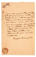 Joséphine Bonaparte | autograph letter signed ("Lapagerie Buonaparte"), to her former lover Paul Barras, c.1796
