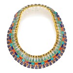 Gold, Coral, Turquoise and Lapis Lazuli Necklace