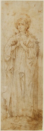 SIENESE SCHOOL, 16TH CENTURY | Recto: St. Margaret  Verso: A fragment with figures running