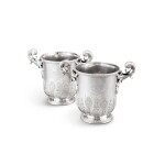 A pair of silver wine coolers, bearing marks of Andrew Fogelberg, London, 1776, probably 19th century