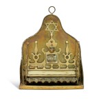 A Dutch Brass Hanukkah Lamp, early 20th century