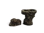 TWO ROOTWOOD SCHOLAR'S OBJECTS, QING DYNASTY  