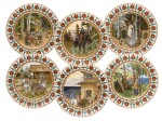 A GROUP OF SIX PORCELAIN PLATES, KORNILOV BROTHERS PORCELAIN FACTORY, ST PETERSBURG, 1884-1917