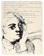 Paul Delvaux, autograph letter signed ("Paul"), to Alex [Salkin?], 1 May 1948, with a drawing of a lady