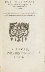 Les Oeuvres francoises. Rouen, 1592. In-12. Rare édition rouennaise reliée par Samblanx-Weckesser.