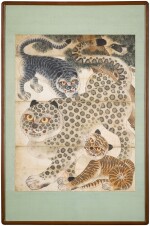 A leopard, two tigers and a magpie