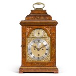 A George III red japanned table clock, James Smith, London, circa 1760