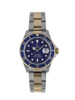 ROLEX | SUBMARINER, REF 16613 STAINLESS STEEL AND YELLOW GOLD WRISTWATCH WITH DATE AND BRACELET CIRCA 1991