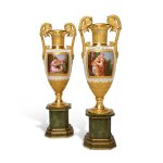 A pair of rare and important porcelain vases, Imperial Porcelain Factory, St Petersburg, period of Nicholas I, late 1820s