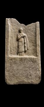 A ROMAN MARBLE GRAVE STELE INSCRIBED FOR DAPHNIS, ATTICA, CIRCA 1ST CENTURY A.D.
