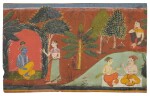 An Illustration to a Gita Govinda Series: Radha Sends a Message to Krishna, India, Mewar, circa 1680 