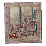 FRENCH, GOBELINS, TAPESTRY OF 'FEBRUARY', FROM THE SERIES OF 'LES MOIS LUCAS', BY MICHEL SOUET AND JEAN DE LA FRAYE, AFTER DESIGNS BY LUCAS VAN LEYDEN LATE 17TH CENTURY