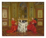 MARCEL BRUNERY | TWO CARDINALS RELAXING IN A DRAWING ROOM  