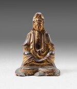 A gilt-lacquered wood figure of seated Guanyin 17th-18th century | 十七至十八世紀 漆金木雕觀音坐像