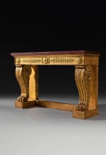 An Imperial gilt-bronze mounted carved giltwood console table, by François-Honoré-Georges Jacob-Desmalter, delivered in 1808 to the Palais des Tuileries for Napoleon's Grand Cabinet Intérieur