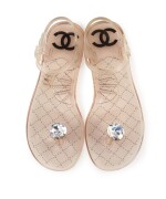 CHANEL | DIAMOND BEACH JELLY ANKLE STRAP SANDALS 