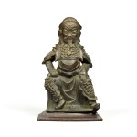 A bronze seated figure of Guandi Late Ming dynasty | 晚明 銅關帝坐像