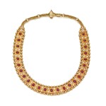 René Boivin | Gold, Ruby and Diamond Necklace, France