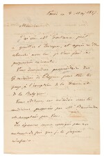 [Chopin, Fréderic]--Letter by Titus Woyciechowski about the publication of Chopin's Polish Songs op.74, 1857