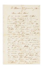 MONET. Lettre a.s. à Camille Pissarro, 1874. Lettre datant de la naissance de l'impressionnisme.