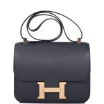 Hermès Bleu Indigo Constance 24cm of Epsom Leather with Rose Gold Hardware