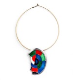 Sonia Delaunay, Enamel and silver necklace [Collier émail et argent], 'Abstraction'