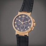 Reference 5527 Horloger de La Marine | A pink gold automatic chronograph wristwatch with date, Circa 2020
