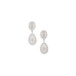 PAIR OF WHITE GOLD AND DIAMOND PENDANT-EARCLIPS, BUCCELLATI