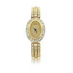 PIAGET | REFERENCE 4550 H 54  A YELLOW GOLD AND DIAMOND SET OVAL BRACELET WATCH, CIRCA 2010