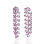 PAIR OF PINK SAPPHIRE AND DIAMOND EARRINGS, MICHELE DELLA VALLE