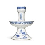 A BLUE AND WHITE PORCELAIN CANDLESTICK | QING DYNASTY, KANGXI PERIOD