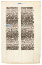 Large leaf from a Bible, decorated manuscript in Latin on vellum, [Germany, 15th century (middle?)]