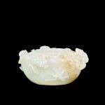 A finely carved white jade 'fruit' waterpot Qing dynasty, Yongzheng – Qianlong period | 清雍正至乾隆 白玉福壽紋水盂