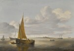 Seascape with sailing and fishing boats