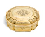A small German silver-gilt toilet box and cover, Gottlieb Menzel, Augsburg, 1711-15