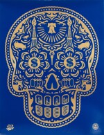 SHEPARD FAIREY (OBEY GIANT) | POWER & GLORY DAY OF THE DEAD SKULL (BLUE)