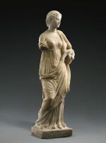 A ROMAN MARBLE FIGURE OF HYGIEIA, CIRCA 2ND CENTURY A.D., WITH 18TH/19TH CENTURY RESTORATIONS