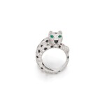 Emerald, onyx and diamond ring, 'Panthère', 1980s | 卡地亞 'Panthère' 祖母綠、縞瑪瑙及鑽石戒指