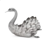 An Italian silver swan centrepiece, Fasano, Milan, 20th century