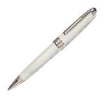 MONTBLANC | A LIMITED EDITION PLATINUM PLATED AND WHITE LACQUER BALLPOINT PEN, CIRCA 2000