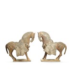 A pair of painted pottery horses, Six Dynasties  | 六朝 彩陶馬一對