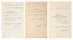 4 ouvrages avec envoi autographe signé à Jacques Lacan, 1933-1952. Brochés.