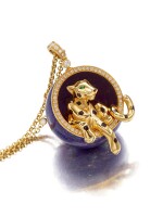 'Panthère' Gold, Lapis Lazuli and Diamond Pendent Necklace | 卡地亞 | 'Panthère' K金 配 青金石 及 鑽石 項鏈