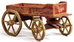  'AMERICAN MILK COMPANY' PAINTED WOOD AND WIRE CHILDREN'S PULL-TOY WAGON, EARLY 20TH CENTURY