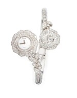 DIAMOND AND MOTHER-OF-PEARL 'CAMELLIA' BRACELET-WATCH, CHANEL, FRANCE