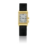 JAEGER-LECOULTRE | REF 255.1.82 REVERSO MEMORY, A YELLOW GOLD RECTANGULAR REVERSIBLE WRISTWATCH WITH FLY BACK 60-MINUTE COUNTER CIRCA 2000